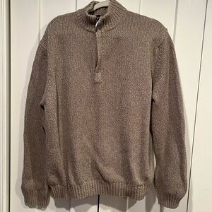 BLUE HARBOR BY MARKS & SPENCER 1/4 ZIP SWEATER Silk Blend MEN'S Sz XL